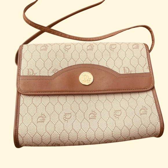 Vintage Christian Dior Honeycomb Crossbody Bag | 1980s Designer Shoulder Bag - Picture 1 of 16